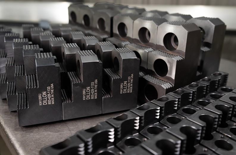 Reversible hard jaws help speed setup times